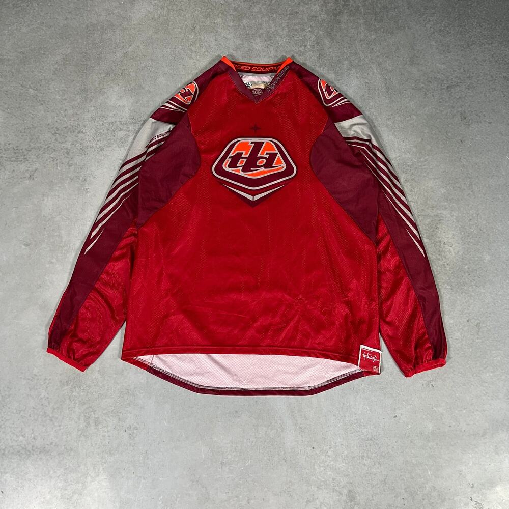 Vintage Troy Lee Designs Jersey Size X-Large Red Moto BMX Speed Equipment Y2K